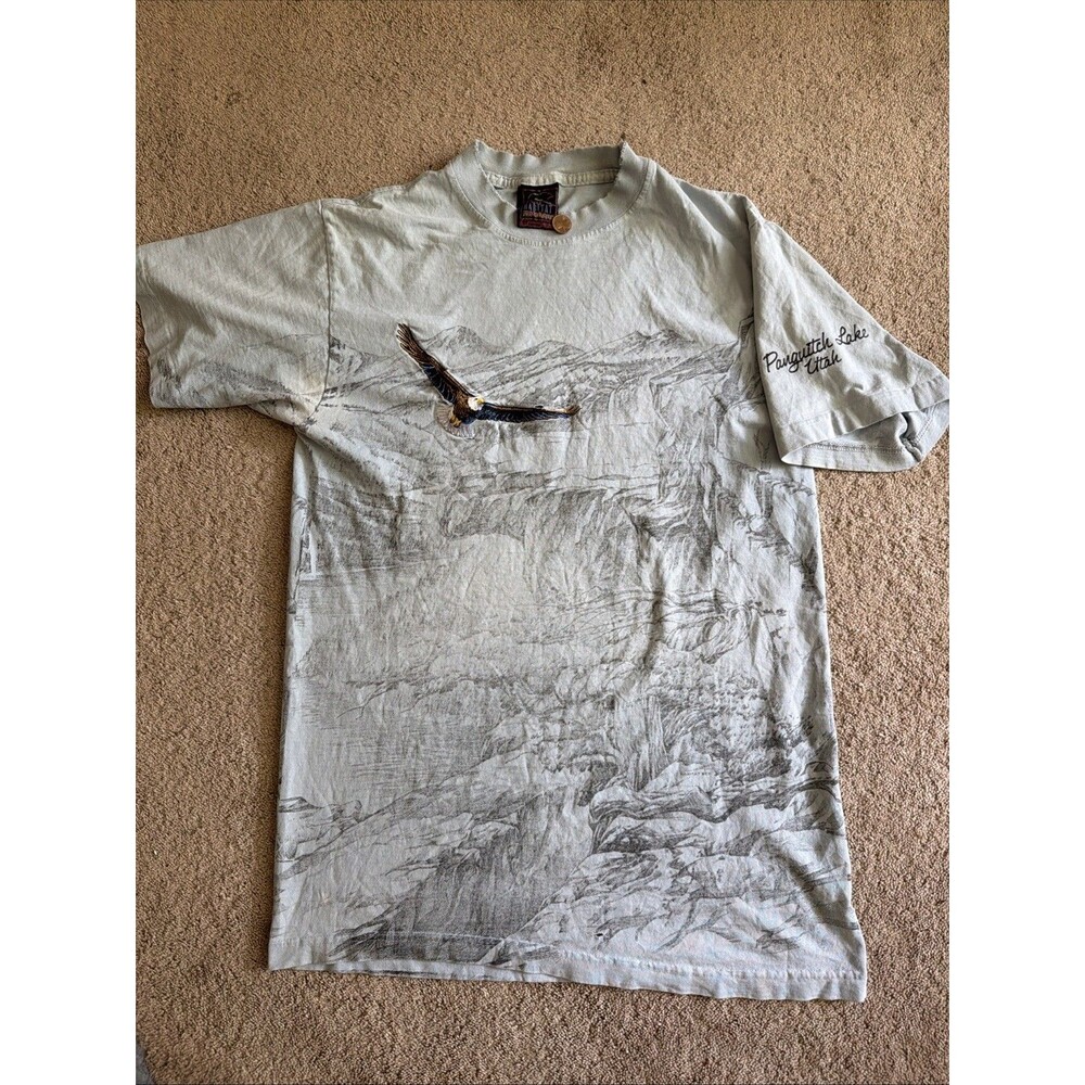 VTG Habitat Wilderness Languish Lake Utah Eagle AOP Nature Single Stitch M Shirt